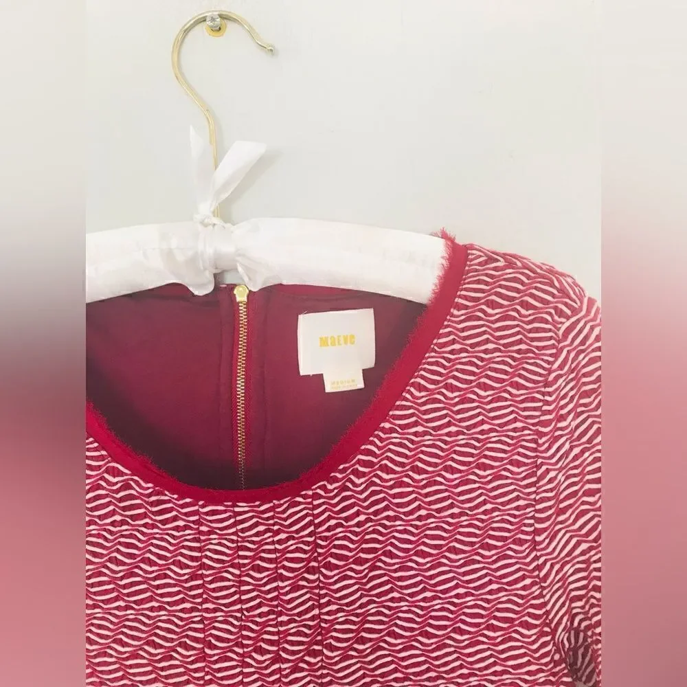 Anthropologie Maeve Red & White Dora Dress | size medium